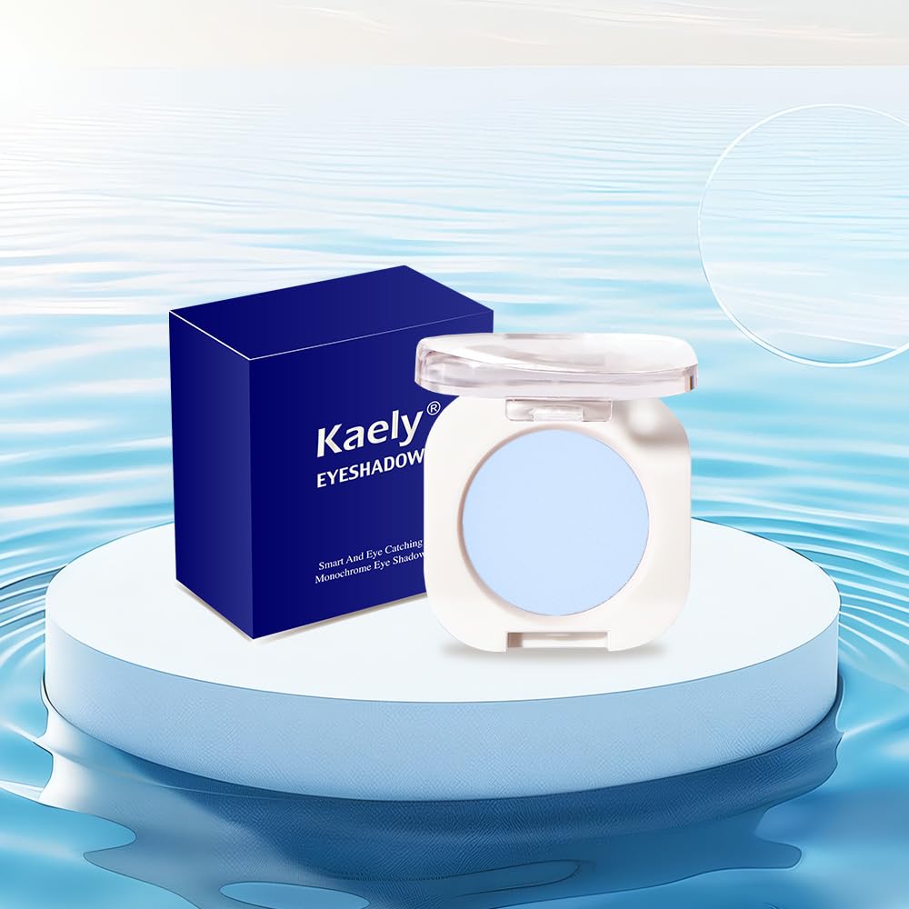 Single Matte Eye Shadow Palette Makeup, Light Blue Matte Eyeshadow for Women, Monochrome Eye Shadow Makeup, Pigmented Waterproof Sombras Para Ojos, Vegan, Talc, Paraben & Cruelty Free, 22