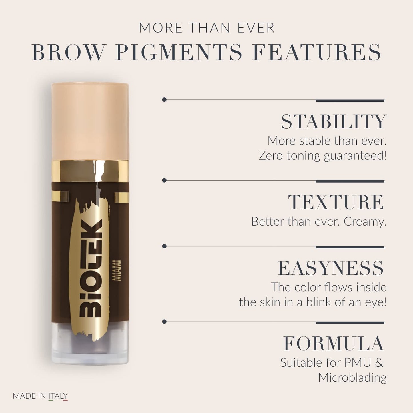 Brow Pigment Kit for Permanent Makeup - Made in Italy Permanent Makeup Colors Set (5 Count, 0.61 fl.oz. each)