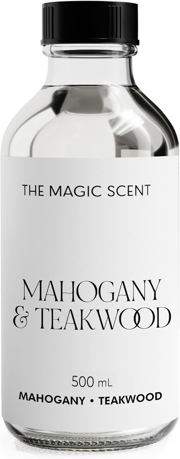 Mahogany & Teakwood Diffuser Oil - Hotel & Home Luxury Scents Inspired by Abercrombie & Fitch - Diffuser Oil Scents for Home Designed for Use in All Diffusers - 16.9 fl oz, 500 mL