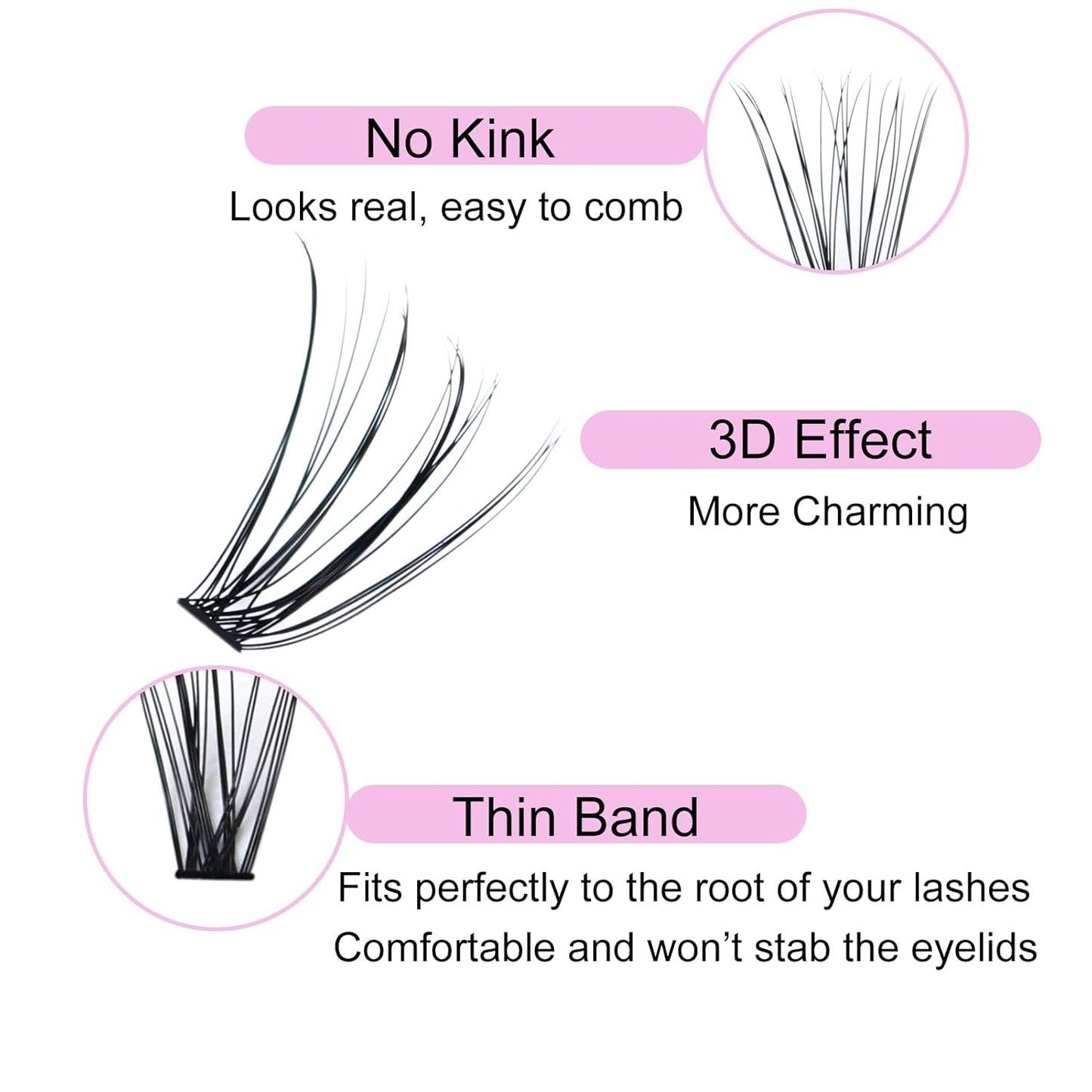 Lash Clusters LAUBESS Individual Lashes Waterproof Eyelash Clusters Mixed Tray Cluster Eyelash Extensions Soft Cluster Lashes for Beginners(20D-0.07D-14)