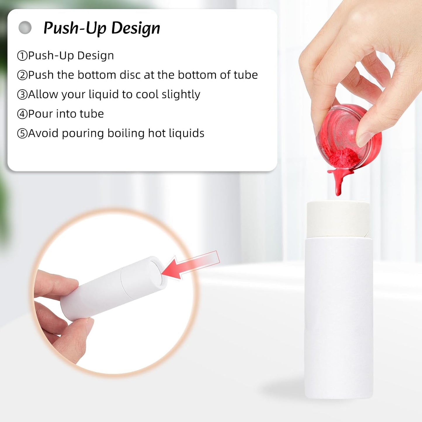 NICENEEDED 10 Pcs Paperboard Lip Balm Tubes, White Paper Lipstick Tube, Cardboard Empty Lip Gloss Container Solid Perfume Tube Cosmetic Box for DIY Lip Gloss Balm Chapstick