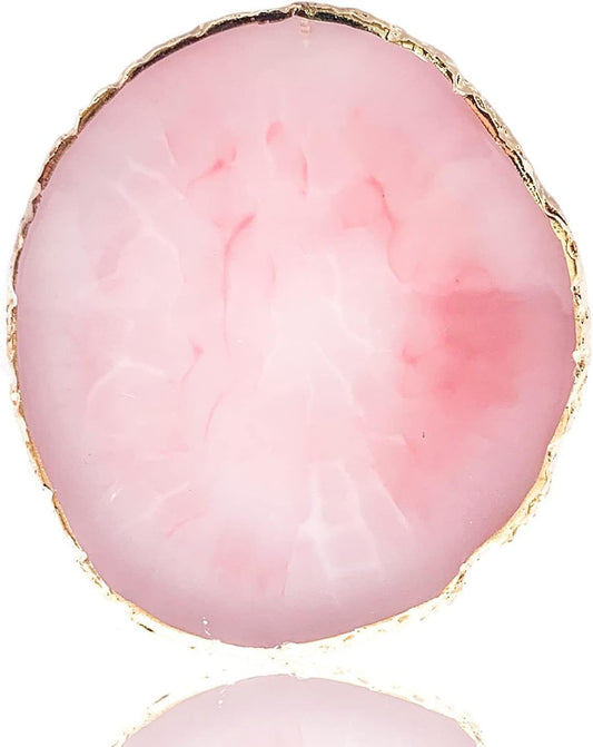 Makeup Palette Tray, Nail Tech Bag, Resin Nail Art Palette Makeup Mixing Palette Gold Edge Nail Art Tools Gel Design Nail Tray DIY, Mixing Palette, Nail Palette (3.86 x 3.43inch Pink)