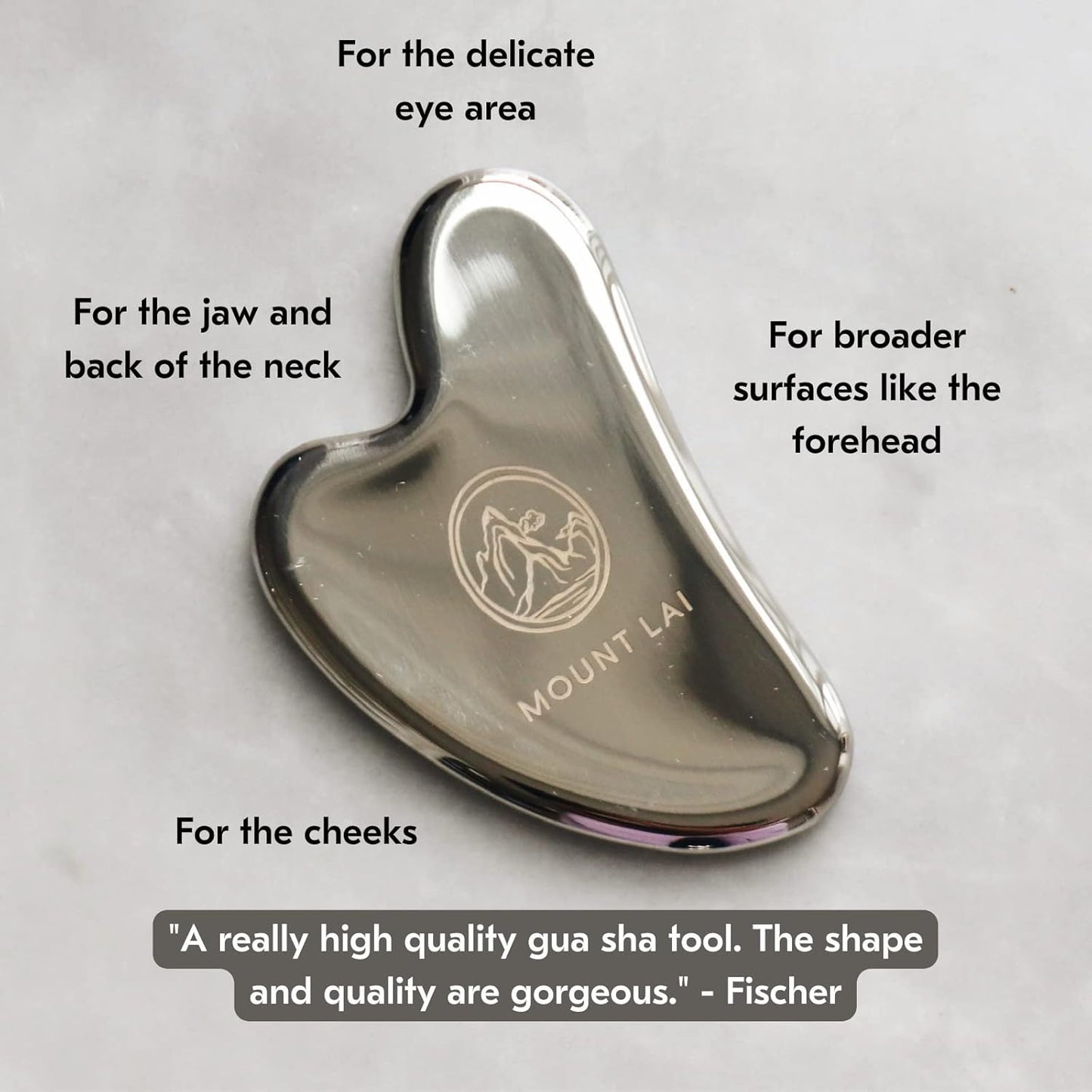 Mount Lai Stainless Steel Gua Sha Facial Tool – The Element of Refinement – Professional Grade Steel Face Sculpting Tool for Lymphatic Drainage, Puffiness Reduction & Refined Results