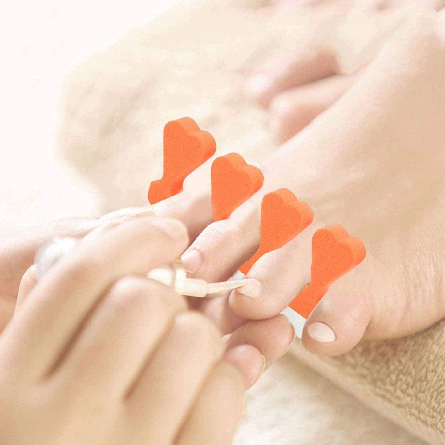 120pcs Toe Separators for Pedicure - Sponge Toe Separator for Nail Polish Party Nail Art Painting Toenails, 4 Funny Colors - Comfy and Soft