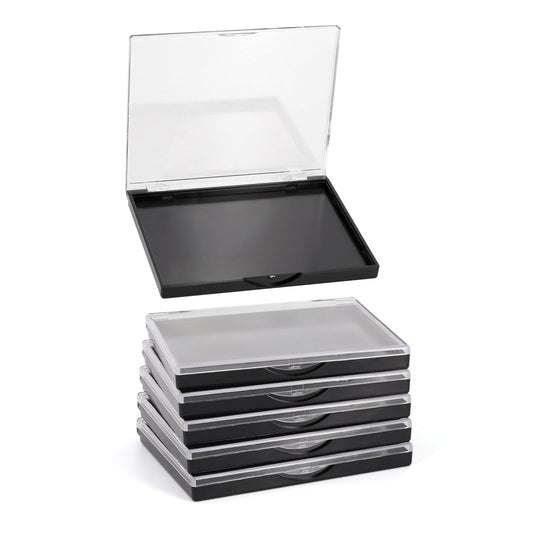 Magnetic Makeup Palette with Clear Top, 5 Pack Empty Eyeshadow Palettes depots Travel Storage Box for DIY Cosmetics Bronzer Highlights Powder (Small Palette - 4.8" x 4")