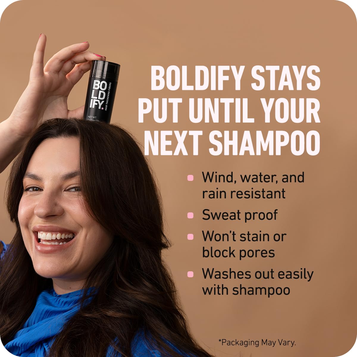 BOLDIFY Hair Fibers (12g) - Fill In Thinning and Fine Hair for an Instantly Fuller, Thicker Look - 14 Shades for Women & Men - Medium Brown