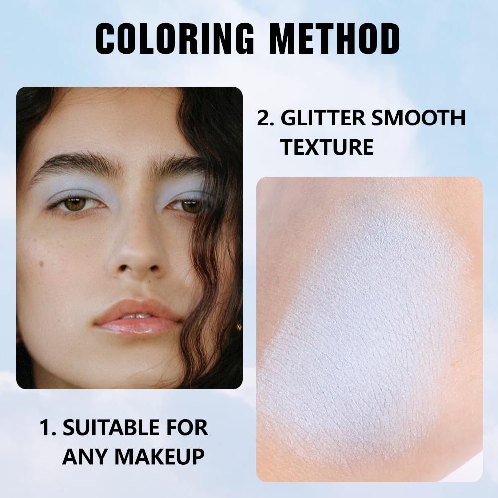 Kaely Pressed Single Eyeshadow Makeup, Light Blue Monochrome Matte Eye Shadow for Older Women, Neutral Powder Eyeshadow Palette Pigmented Waterproof, sombras para ojos, Lightweight Blendable, 22