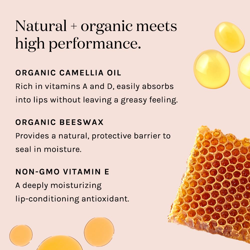 Kari Gran Lip Whip | Moisturizing Lip Balm with Organic Oils | Clear Glossy Sheen + Peppermint | Rich Buttery Texture, Hydrates & Protects | Non-GMO, Organic Ingredients, Made in USA (Rosie Gold)