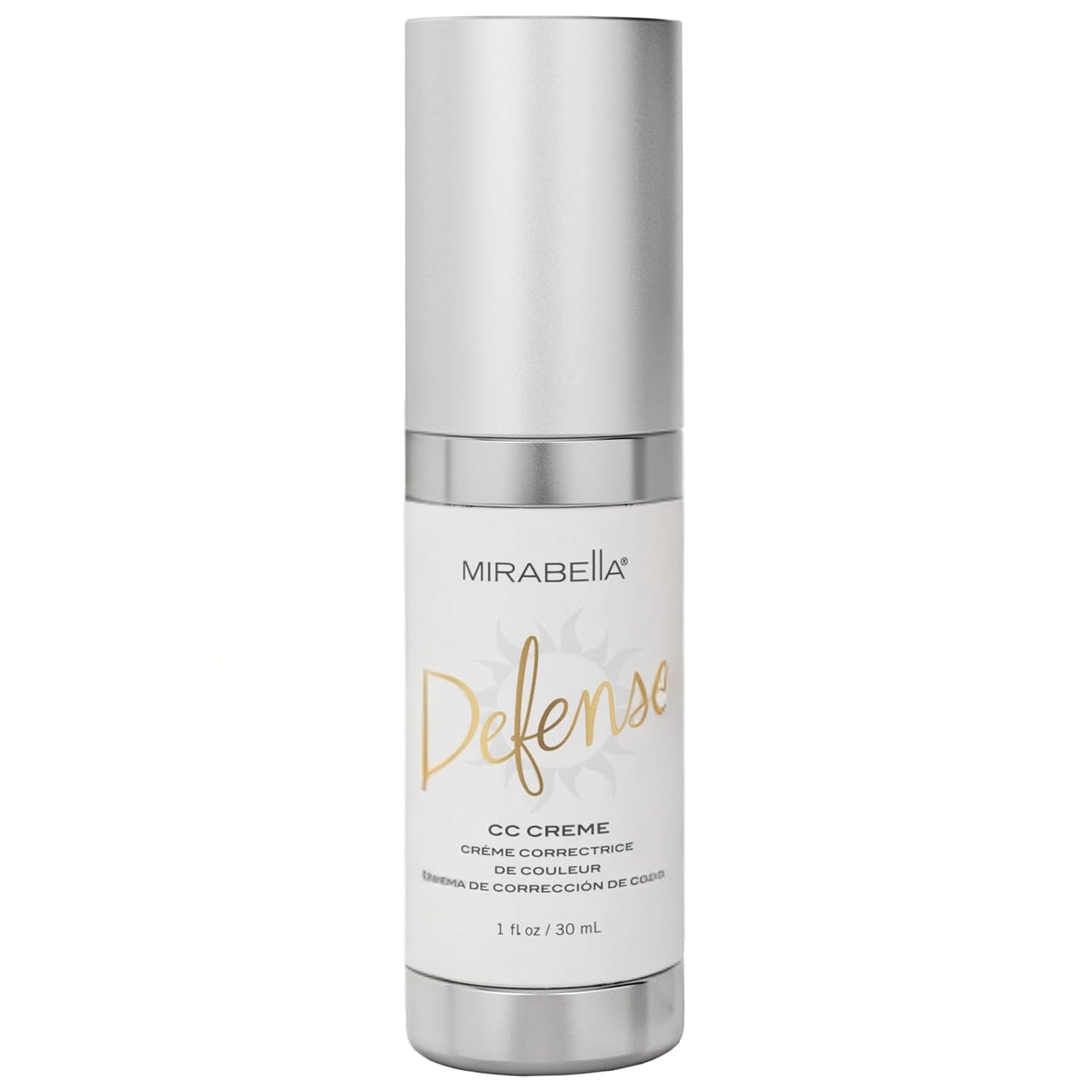 Mirabella Defense CC Creme Full Coverage Foundation with SPF 20, CC Cream Foundation with Sunscreen & Hyaluronic Acid, Oil Control with Salicylic Acid - Light