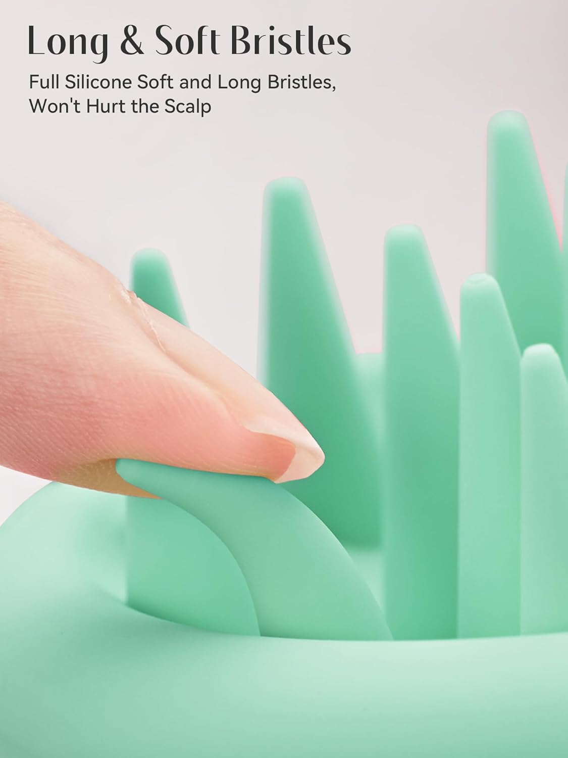 HEETA Scalp Massager Hair Growth, Scalp Scrubber with Soft Bristles, Integrated Silicone Design, Scalp Exfoliator for Dandruff Removal & Relax Scalp, Shampoo Brush Fit Wet Dry Hair Use, Light Green