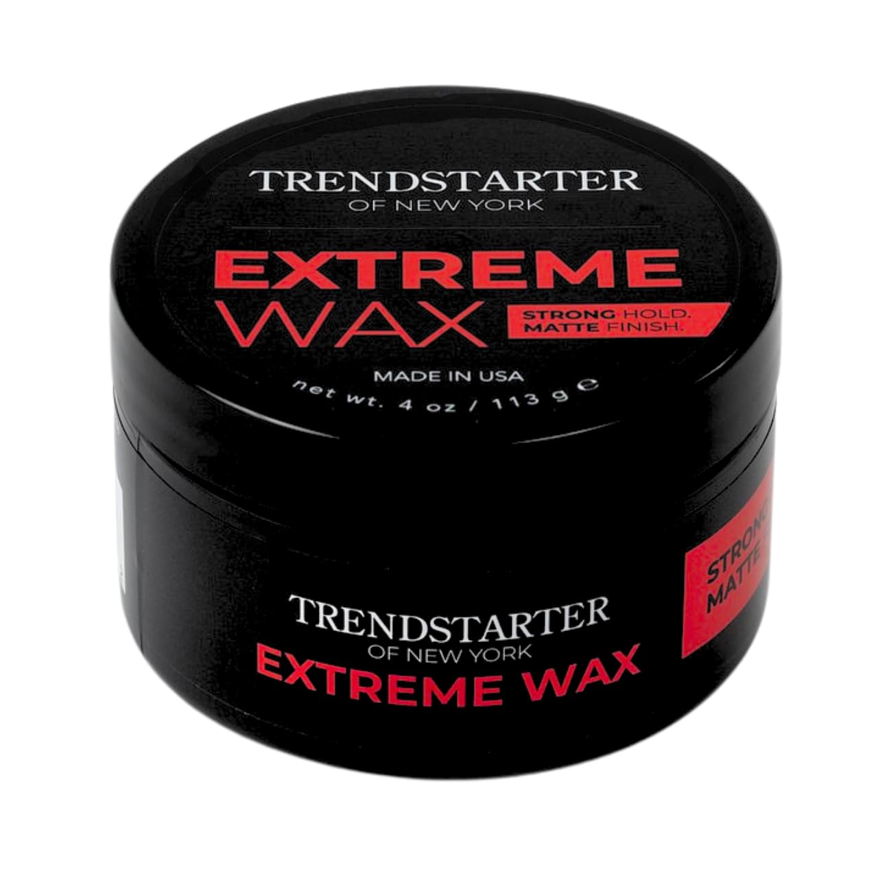 TRENDSTARTER Hair Wax - Extreme, 4oz - Matte Finish - Premium Water Based Flake-Free Hair Styling Pomade for All Hair Types - All-Day Strong Hold