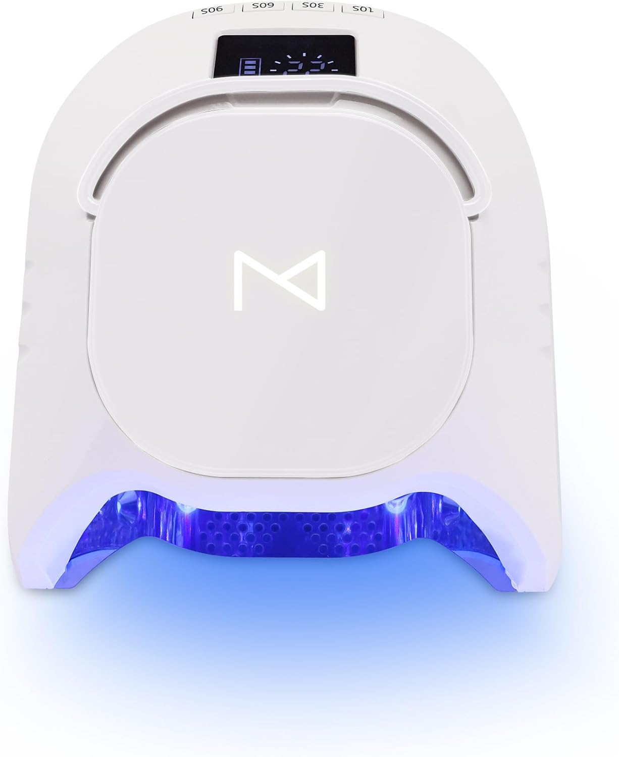 M - GlowPro Professional Hybrid 86W Wireless Rechargeable UV LED Nail Curing Lamp Cordless Nail Dryer for Gel Nails, Manicure, Pedicure (White)