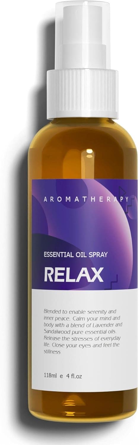 Benatu Lavender Sandalwood Essential Oil Blend Spray for Body and Hair, Multi-Use Natural Relax Scent Aromatherapy Room Mist for Pillow, Fabric, Bedding, Linen, Car 4 fl oz