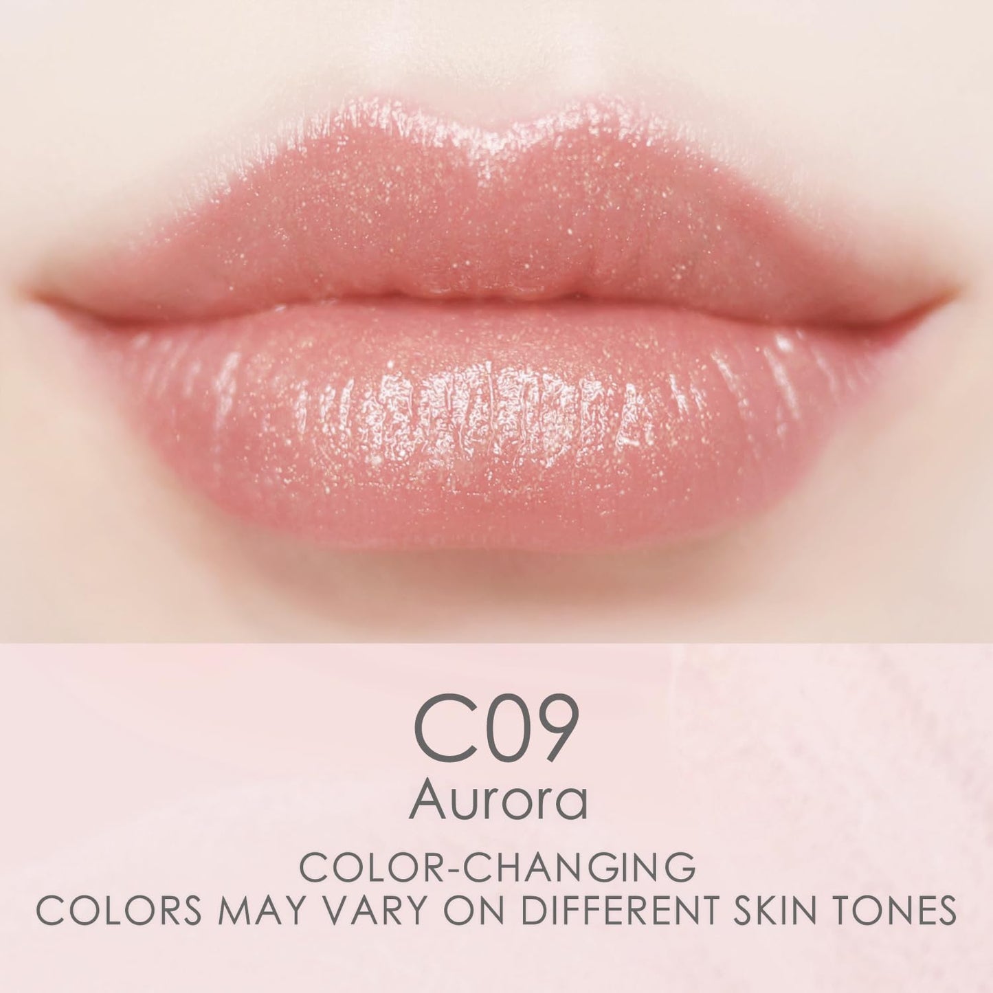 CATKIN Tinted Lip Balm Glitter Lip Stain Ultra Hydrating Lip Moistrurizer Lip Care with Vitamin E Nourishing For Cracked & Dry Lips 0.12 oz C09 Aurora - Light Pink