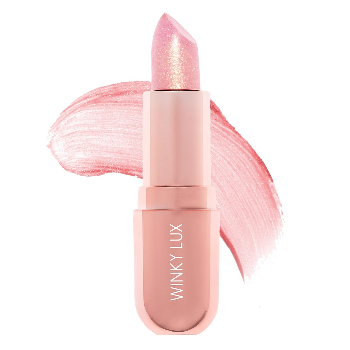 Winky Lux Rosé Glimmer Balm -Hydrating ph Lip Balm, Natural Pink Tint with pH Color Changing, Moisturize & Soften Lips While Leaving Sheer Pink Tint, with Vanilla Scent