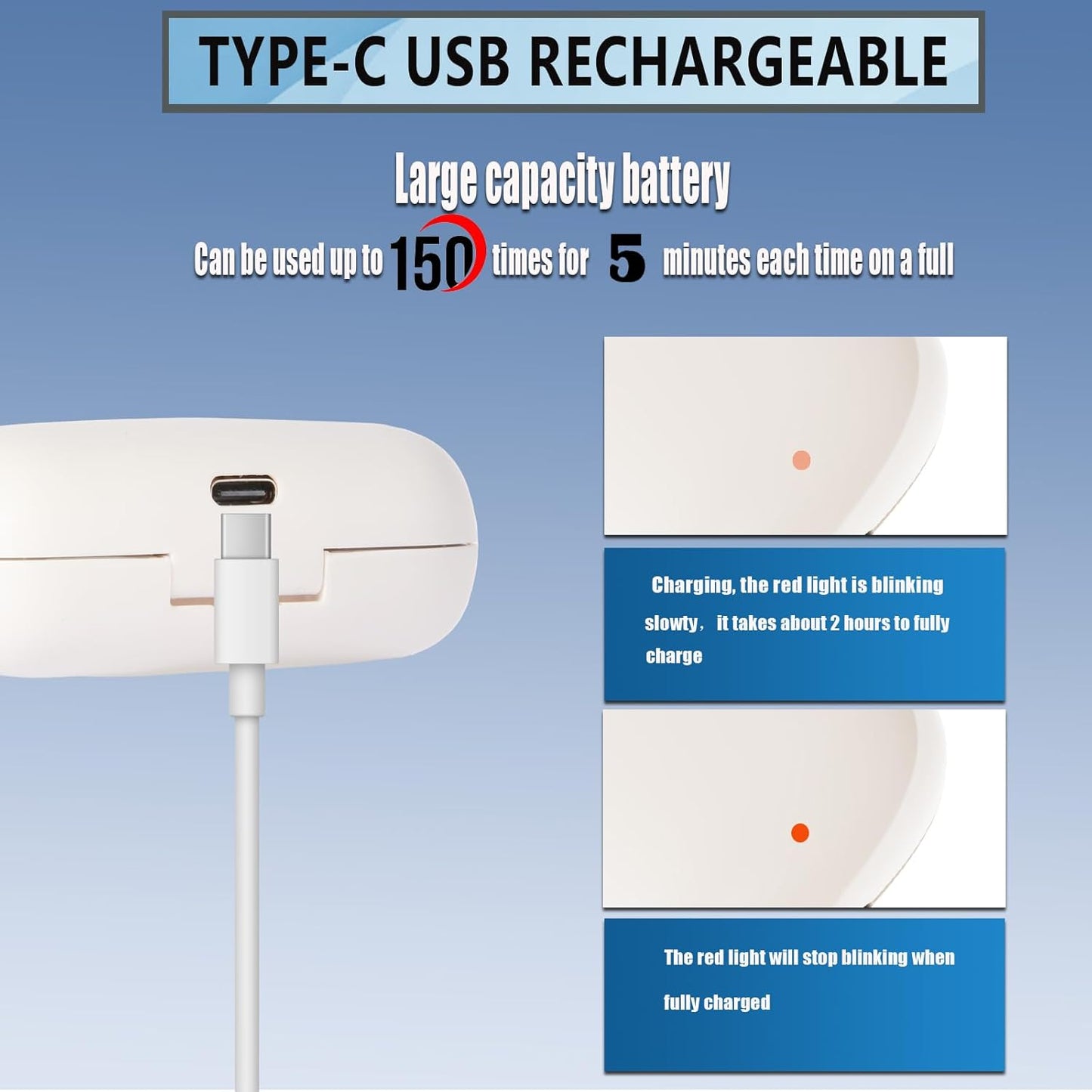 UV-C Toothbrush Sanitizer Cover Case and Holder Electric Travel Toothbrush Cover with Holder for Any Toothbrush Head Rechargeable Toothbrush Travel Case White