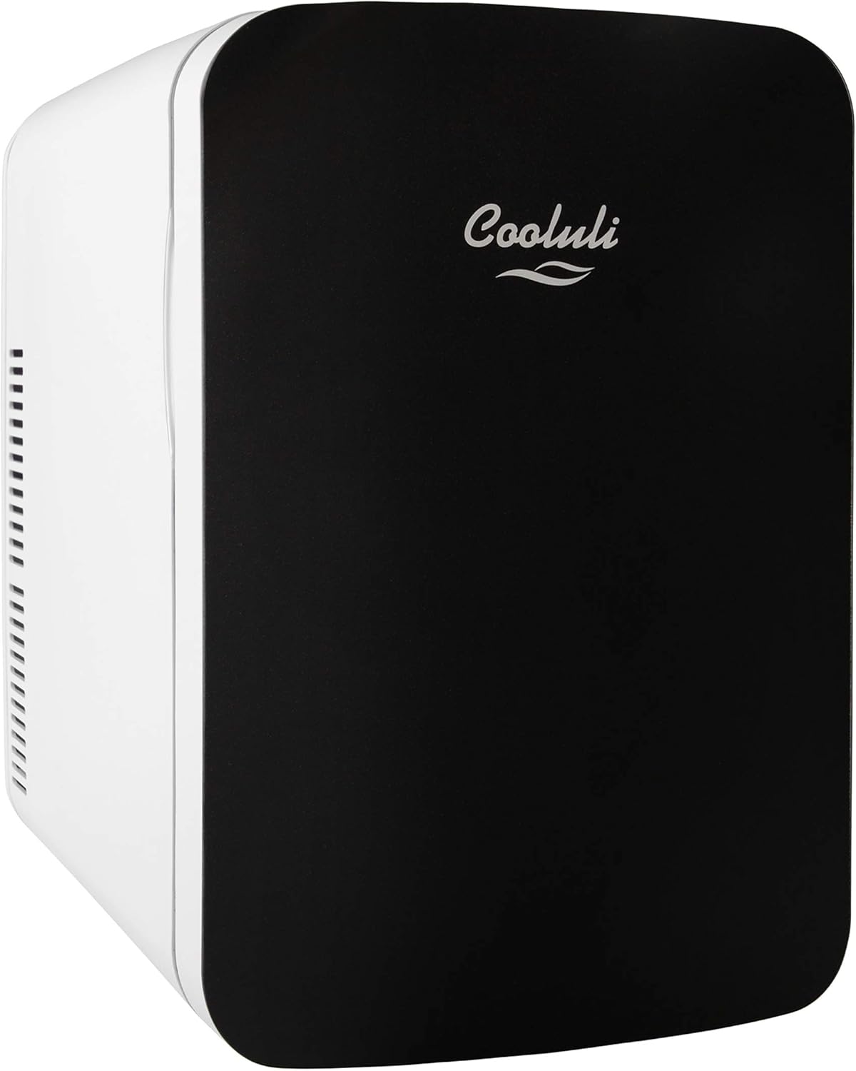 Cooluli 15L Mini Fridge for Bedroom - Car, Office Desk & College Dorm Room - 12v Portable Cooler & Warmer for Food, Drinks, Skincare, Beauty & Makeup - AC/DC Small Refrigerator with Glass Front, Black