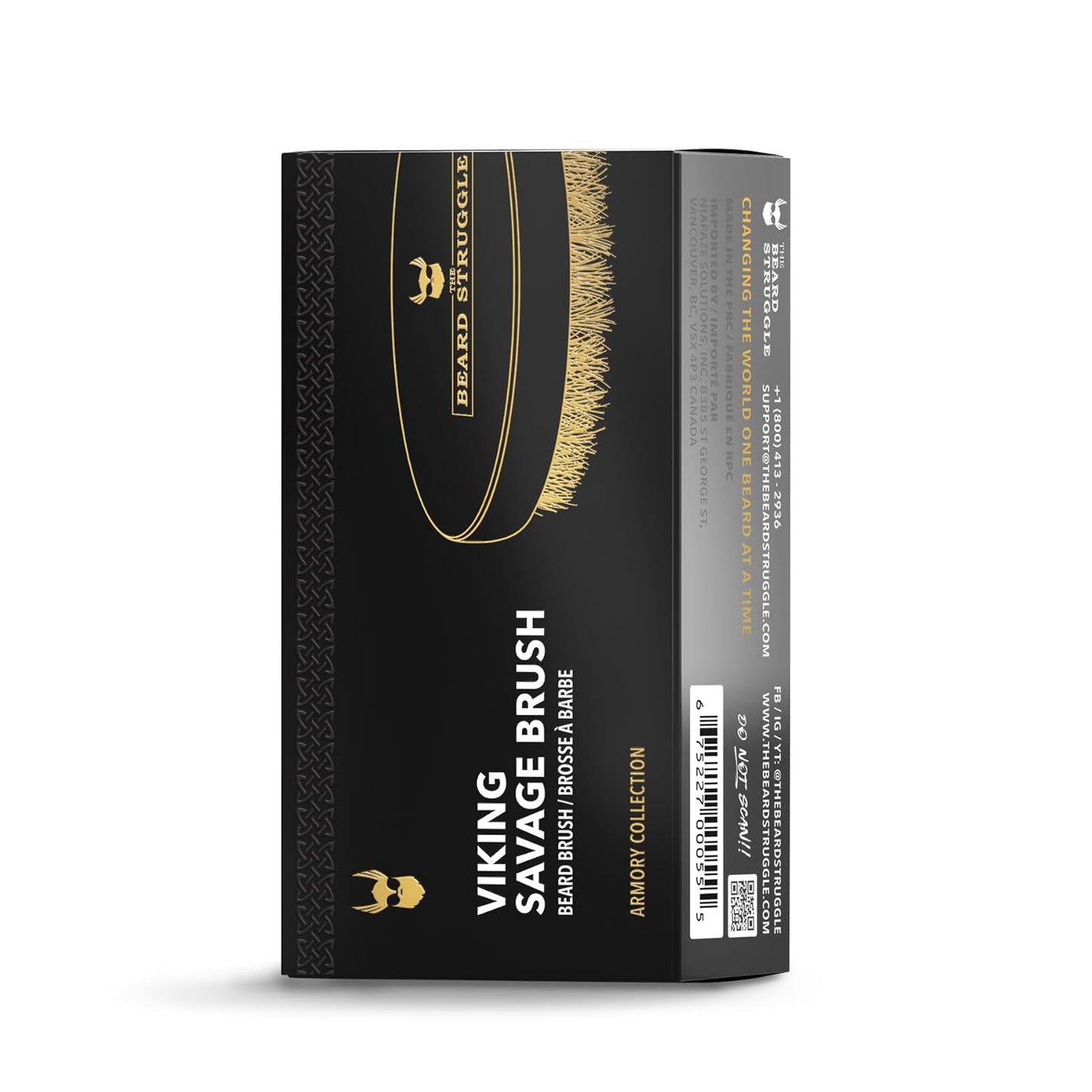 Beard Struggle Men's Beard Brush - Durable Nylon Bristles with Polished Beechwood Handle for Viking Savage Hair & Grooming - Perfect Travel Size