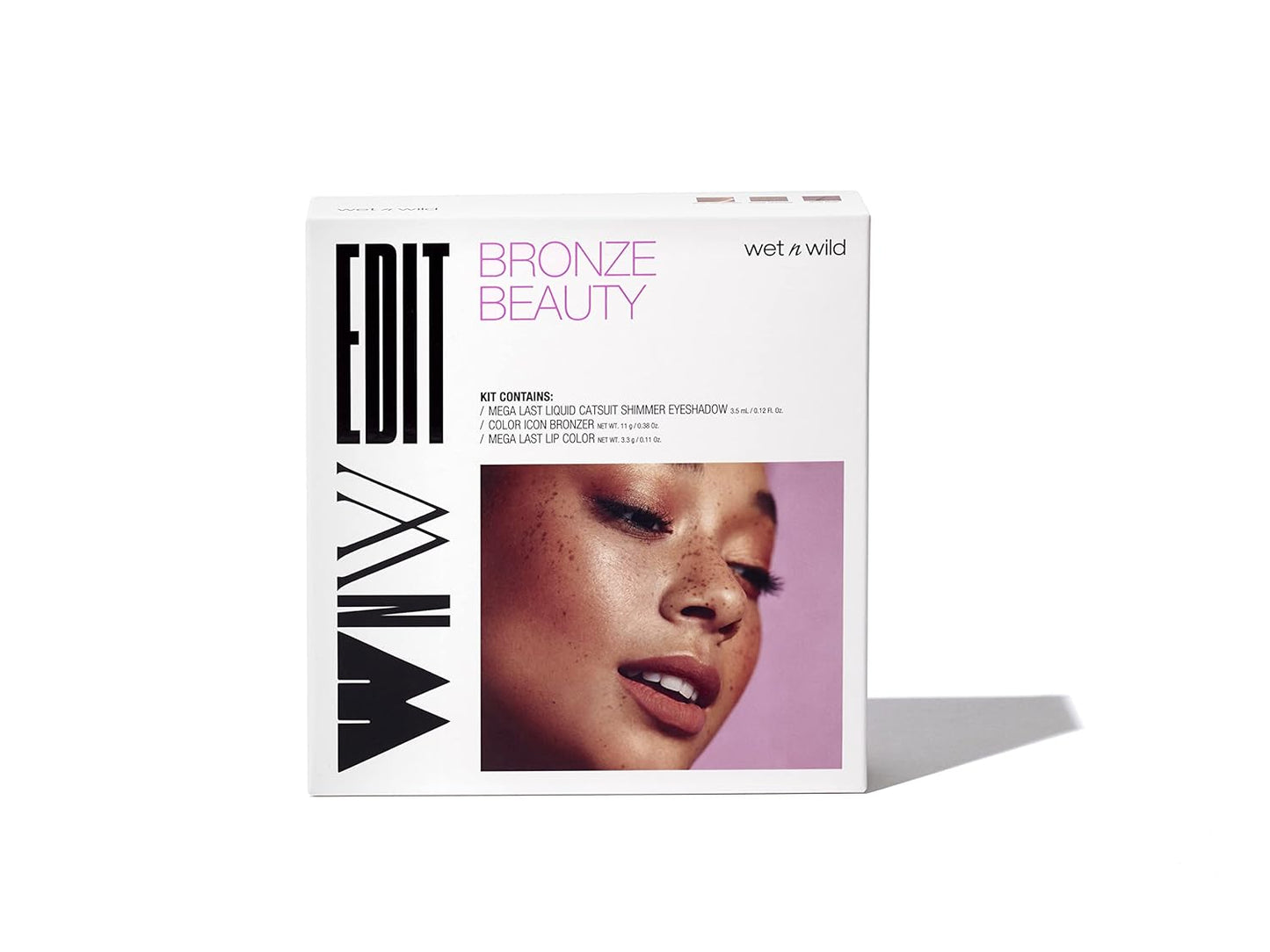 wet n wild Edit Makeup Set Bronze Beauty Kit, Bronzer Face Powder, Glitter Bronzer Lip Gloss, Matte Lipstick