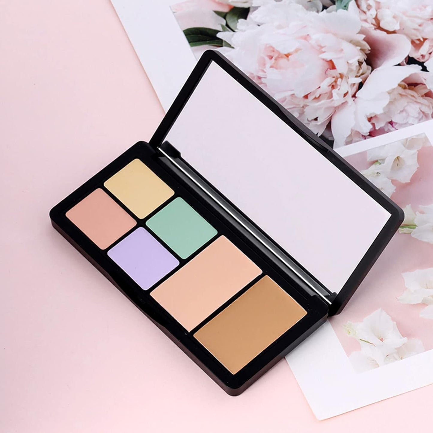 Concealer Contour Palette, Cosmetics Cream Contour and Highlighting Makeup Kit,6 In 1 Contouring Foundation Concealer Palette Conceals Dark Circles,Blemish, Waterproof Long-Lasting-Cruelty Free (#01)