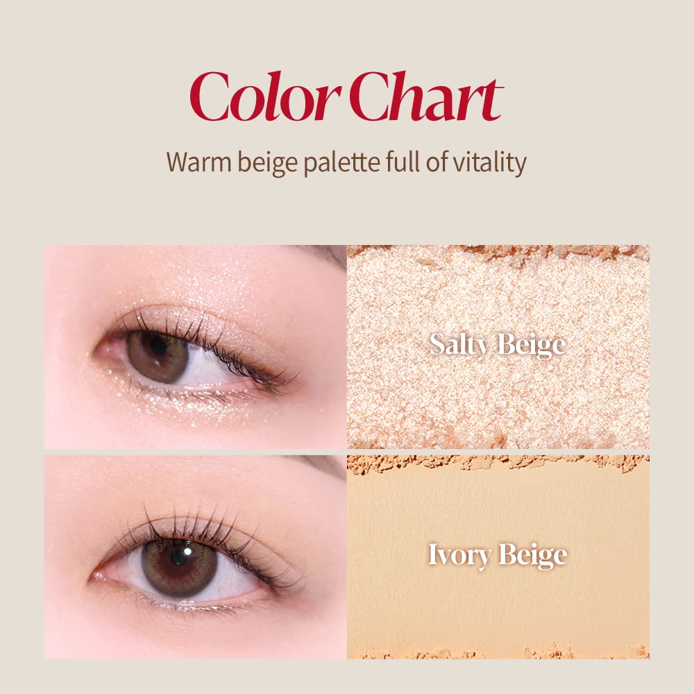 Espoir Real Eye Palette All New #1 Every Beige 0.26 oz 7.5g | Multi-Use Long-Lasting Blendable 8 Colors Natural Glitter Soft veil matte Makeup Eyeshadow Palette for Various Makeup Looks| Korean Makeup