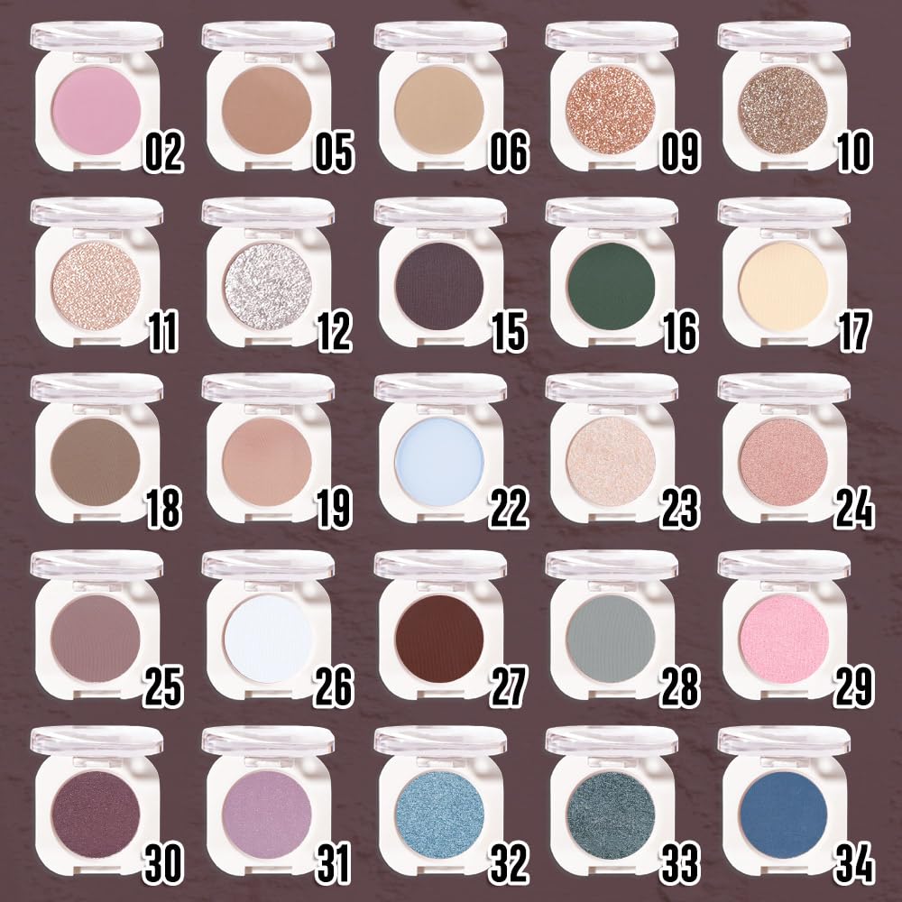 Dark Brown Single Matte Eyeshadow Makeup, Neutral Powde Eye Shadow for Older Women, Coffee Mocha Cocoa Chocolate Brown Matte Singles Eyeshadow Palette Pigmented Waterproof,Girls Eyeshadows Gift