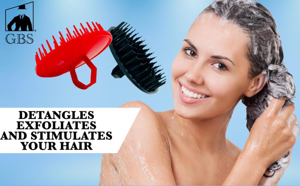 Scalp Massager Shampoo Brush for Dandruff, Hair & Scalp Care – Soft Silicone Bristles for Deep Cleaning & Relaxing Massage – Wet & Dry Use – Pack of 2”