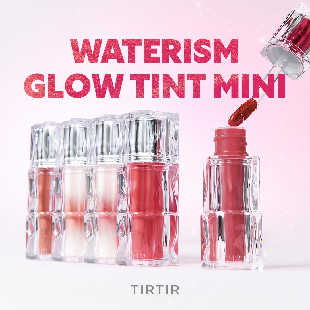 TIRTIR [*Mini Size Waterism Tinted Lip Gloss #25 Nutty Pink, 0.06 Fl Oz – Kiss Ready Lipgloss, 12H Long Lasting Non Sticky Natural Tinted Glow Korean Multiuse Cheek and Lip Tint for Women gift
