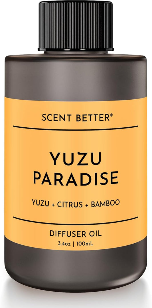 Scent Better Yuzu Paradise Aroma Essential Oil Blend: Aromatherapy Blend of Yuzu, Citrus, and Bamboo for Ultrasonic Diffusers & Nebulizers (3.3 Fl Oz, 100 mL)