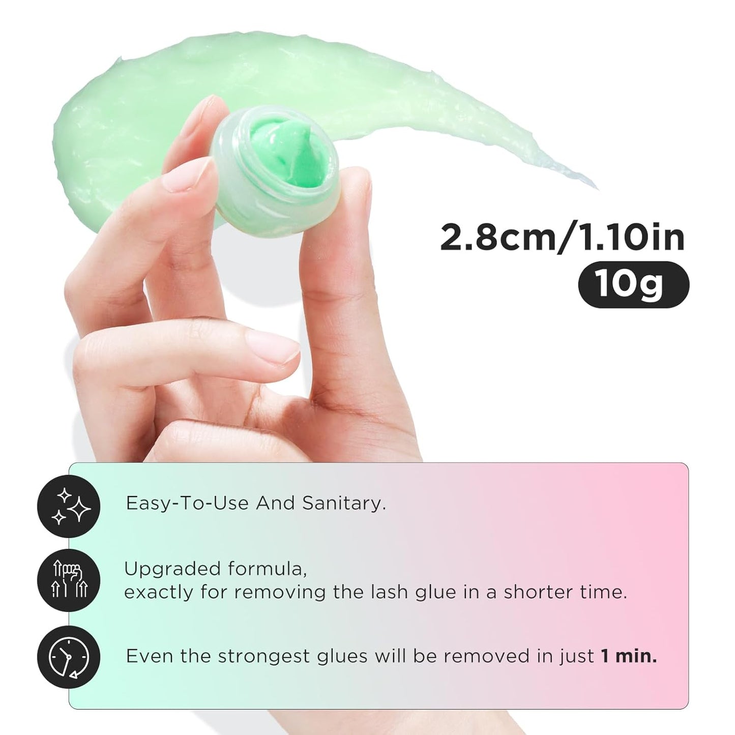 LASHVIEW Eyelash Extension Remover Cream, Light Aloe Flavor, Professional Adhesive Remover for Salon, 10g