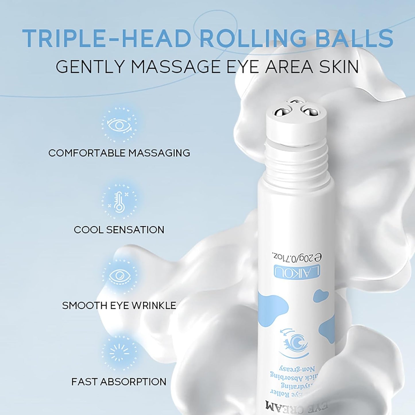 ARAKY Milk Under Eye Cream Roll-On, Triple Roll & Glow the Skin Around The Eyes, Eye Serum For Dullness, Dryness, Fine Lines, Repair Wrinkles Under The Eyes, Intense Hydrating Eye Treatment Serum Oil