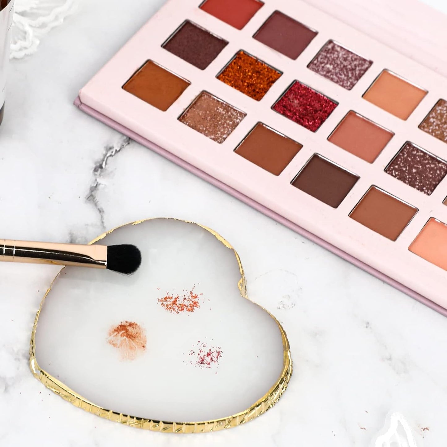 Resin Nail Art Palette Nail Mixing Palette Nail Art Painting Mixed Color Palettes Gold Edge Nail Holder Display Board Cosmetic Mixing Nail Art Palette Tools