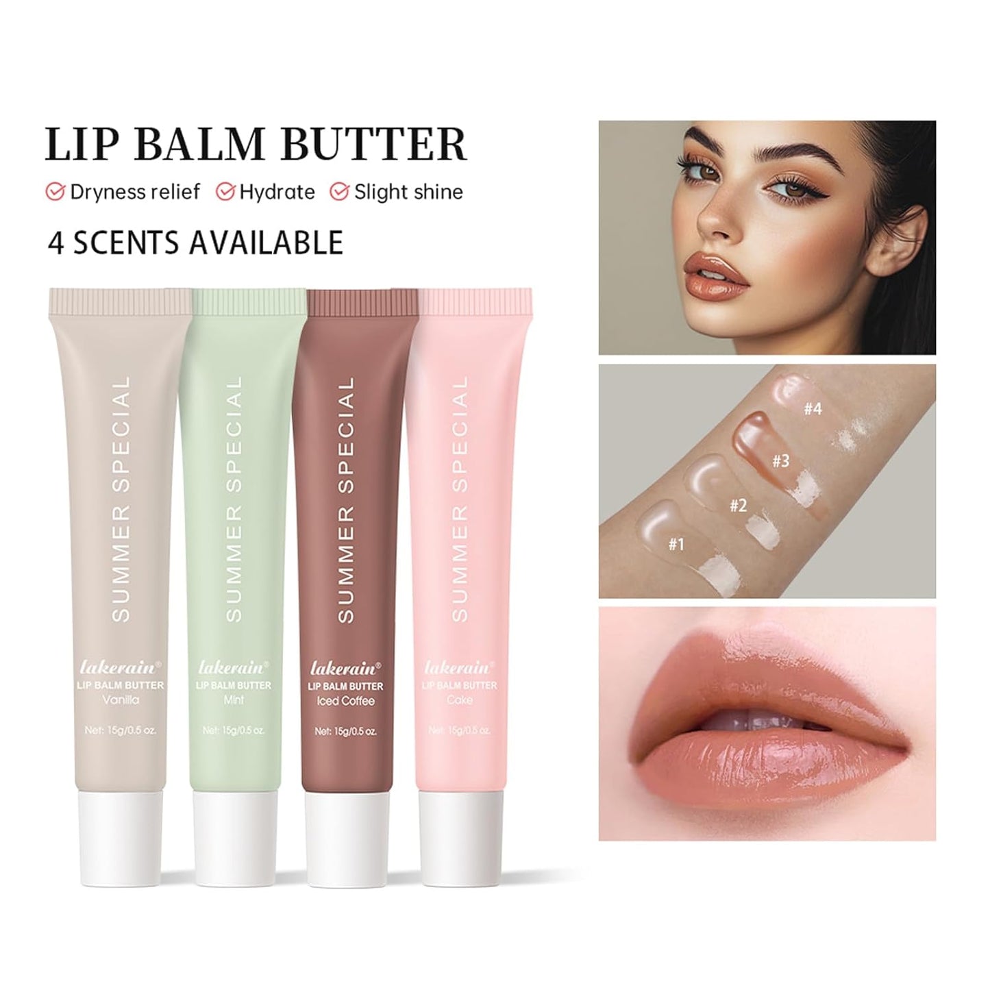 Summer Special Lip Butter Balm - Ultra-Hydrating, Nourishing Lip Care with Natural Ingredients, Shea Butter & Olive Butter, Soothes & Softens Dry Lips (#2 Mint, 0.5 Fl Oz (Pack of 1))