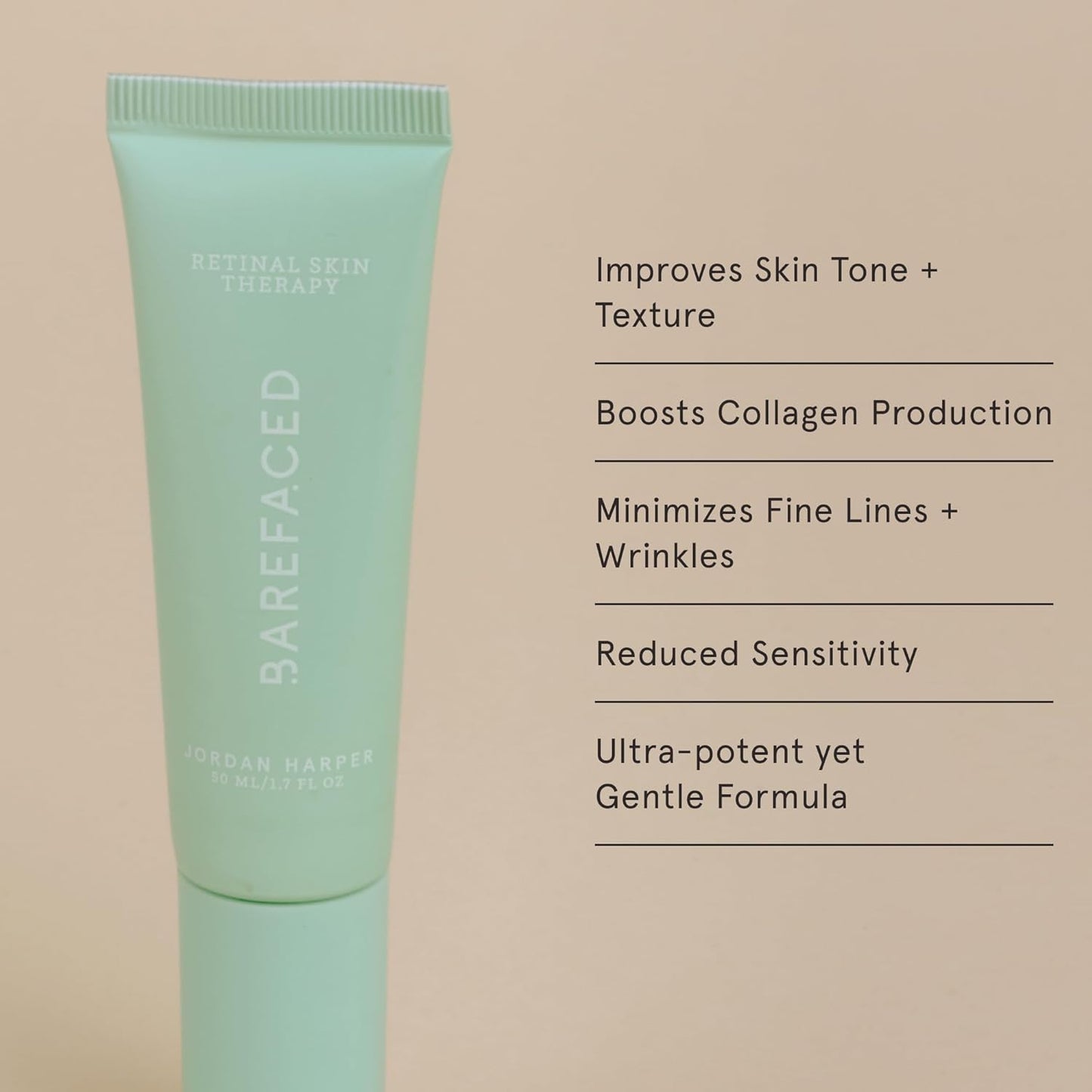 Barefaced Retinal Skin Therapy 30ml - Retinaldehyde & Bakuchiol Serum for Firming, Reducing Fine Lines & Wrinkles, Improving Skin Tone & Texture w/ Shea Butter, Jojoba Oil & Argan Oil