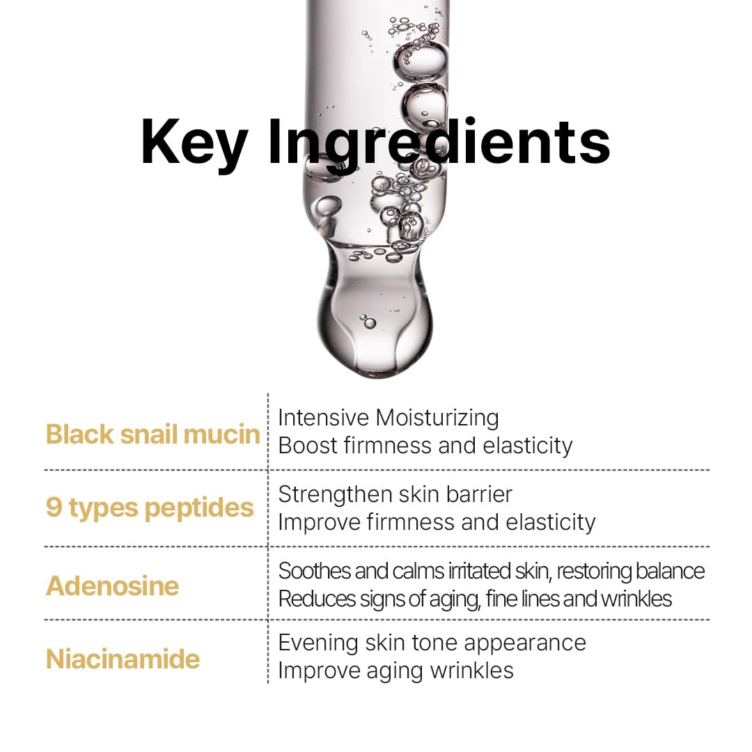 FARMSTAY Black Snail & Peptide 9 Perfect Cream, Snail Mucin Moisturizer for Elastic & Glow Skin, Hydrating & Nourishing, Anti-aging, Skin Barrier Repair, for Women & Men, Korean Skin Care, 1.85 Fl. Oz