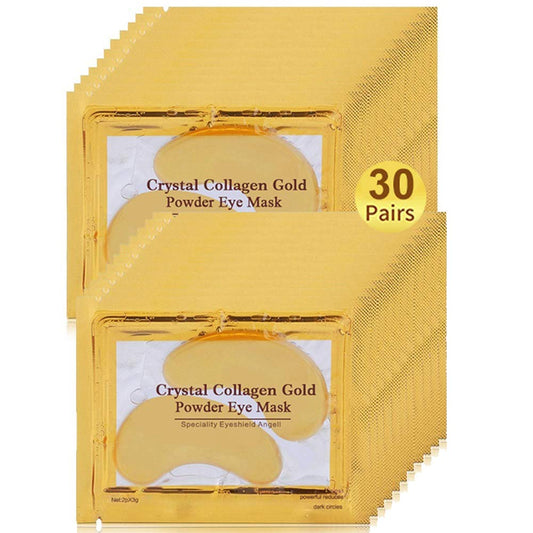 Under Eye Patches, 30 Pairs Gold Eye Mask, Eye Gel Pads With Collagen Treatment for Reducing Dark Circles, Lighten Wrinkles Anti-Aging Moisturizing, Fine Lines Eye Bags Puffiness for Women Men