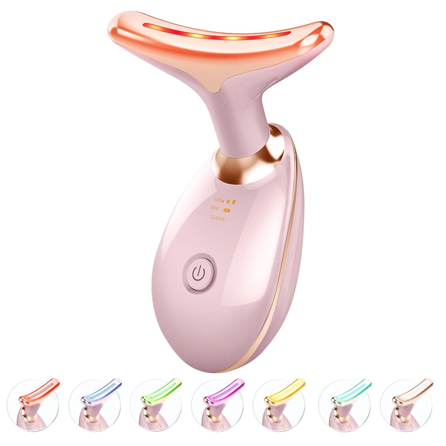 Fastaid 7-in-1 Skin Care Tools, Face Care, Face Neck Massager for Skin Care Routine at Home, Glossy Pink