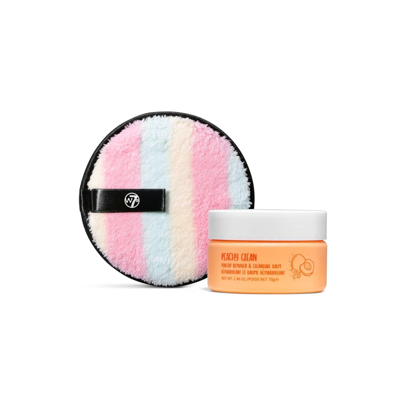 W7 Peachy Clean Makeup Cleansing Balm & Makeup Remover Cookie Disc Duo - Gently Removes Makeup