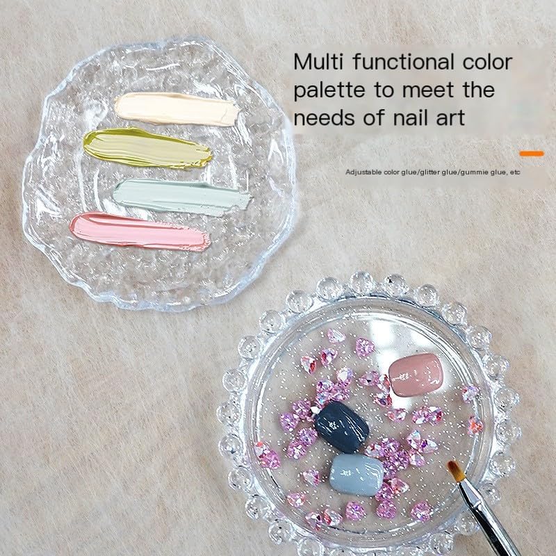 Makeup Mixing Palette Nail Polish Color Mixing Plate Acrylic Palette, Nail Art Tools Art Nail Palette, Pigment Transparent Makeup Palette for Make up Tools Makeup Palettes (Pearl-Clear)