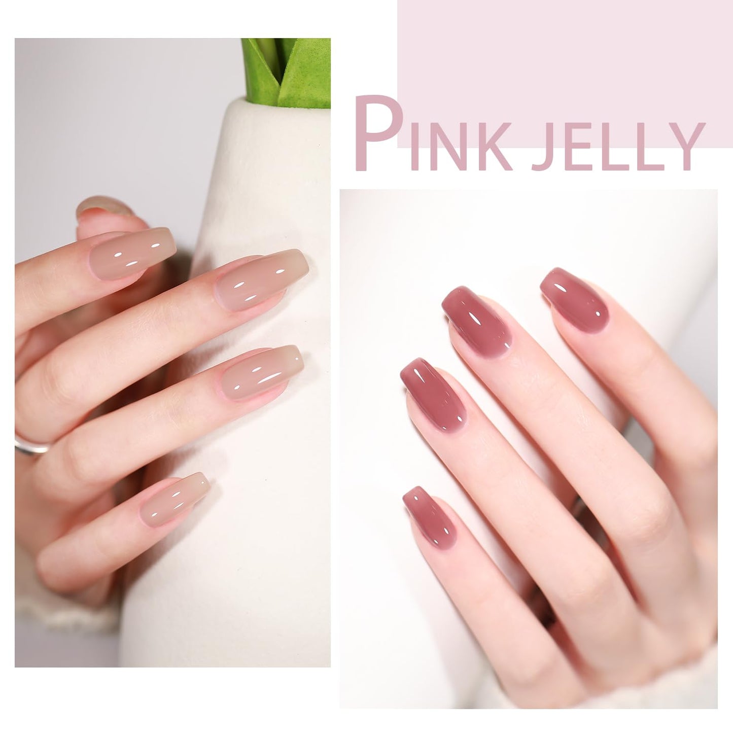 10Pcs Jelly Gel Nail Polish Set Nude Translucent Dark Skin Colors Rose Maple Red Sheer Gel Polish Kit Brown Semi-Transparent Fall Nail Polish Gel UV LED Soak Off Home DIY 7ml