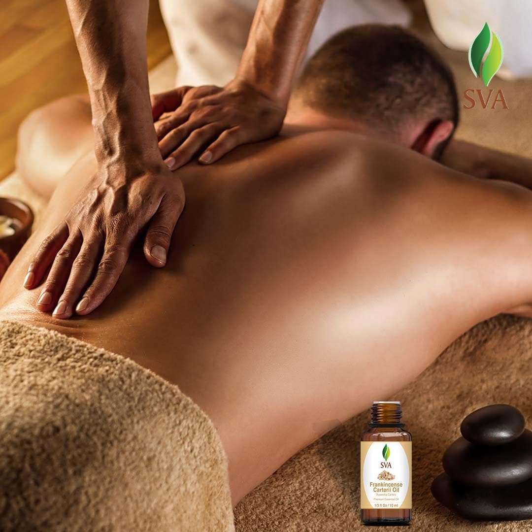 SVA Frankincense Essential Oil – 1/3 Fl Oz – 100% Natural Boswellia Carterii Oil - for Diffuser, Hair Care, Face, Skin Care, Aromatherapy, Scalp and Body Massage, Soap and Candle Making