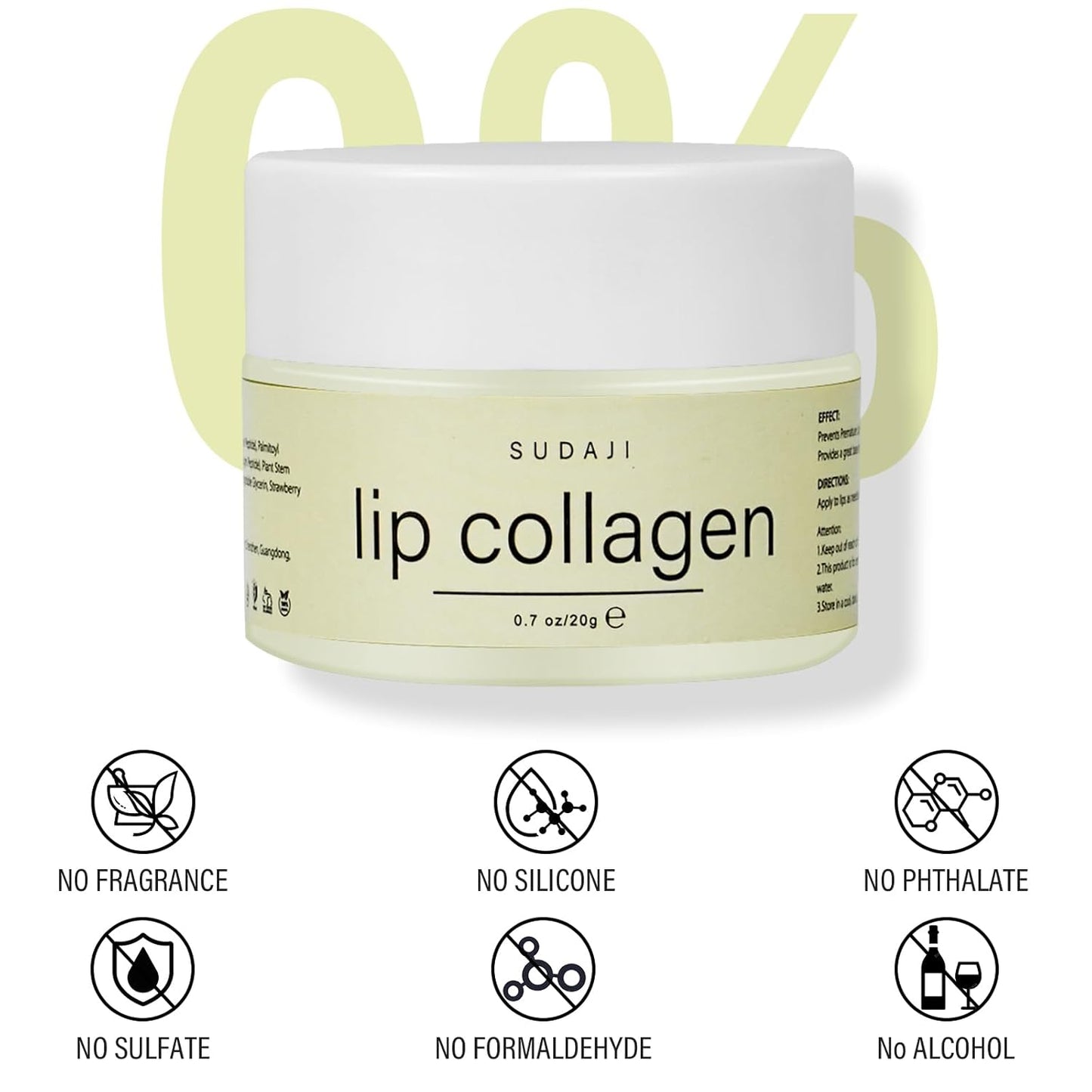 Lip Collagen + Peptide 0.7oz, Collagen Lip Mask with Vitamins E, A -Lip balm to Nourish & Hydrate Lips, Lip Moisturizer for Gentle exfoliating