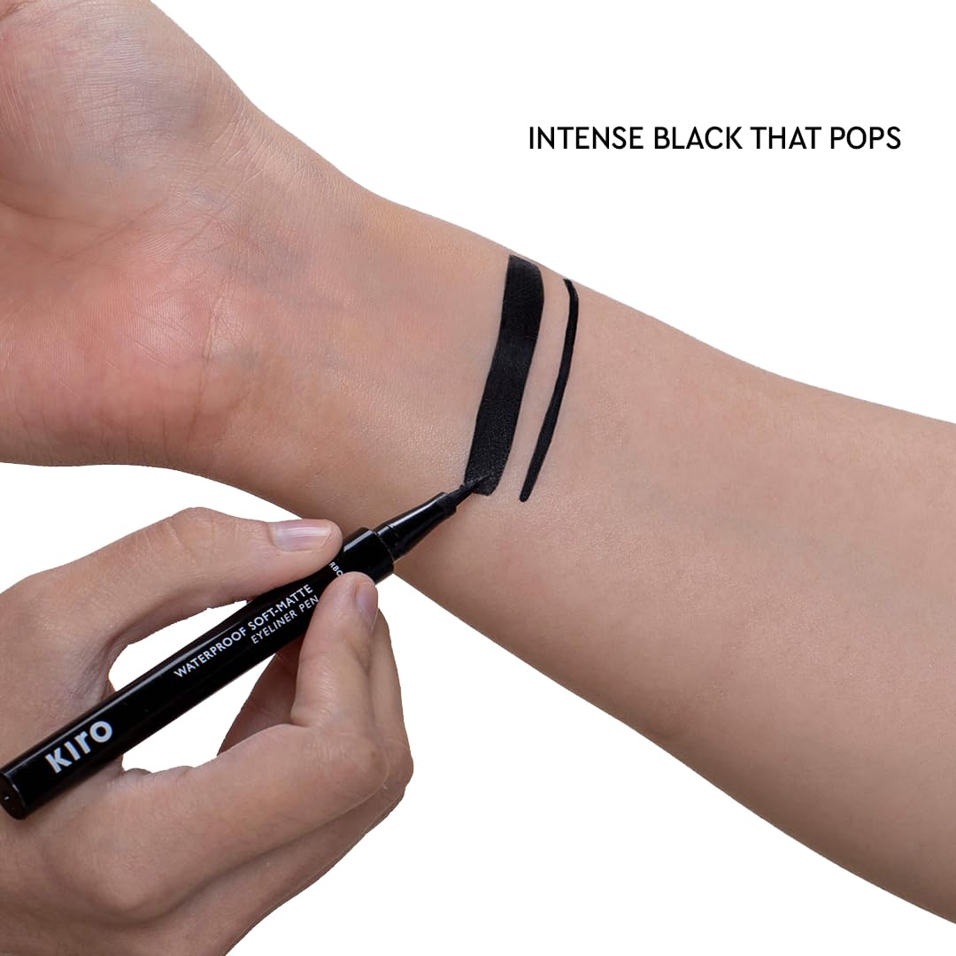 Waterproof Eyeliner Pen - Intense Black, Matte Finish - Lasts Up to 24 Hours - Tear, Sweat & Smudge Proof - 100% Vegan, 1.1 ml