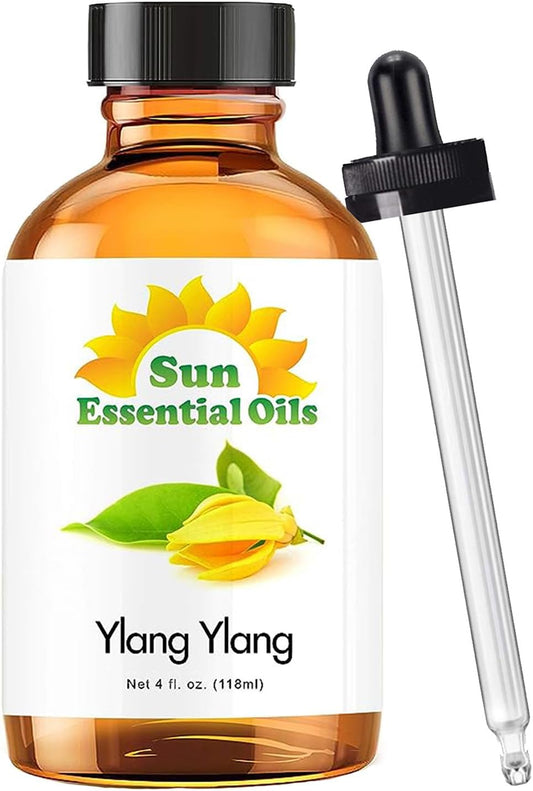Sun Essential Oils 4oz - Ylang Ylang Essential Oil - 4 Fluid Ounces - Ylang Ylang Oil - Aromatherapy Oils