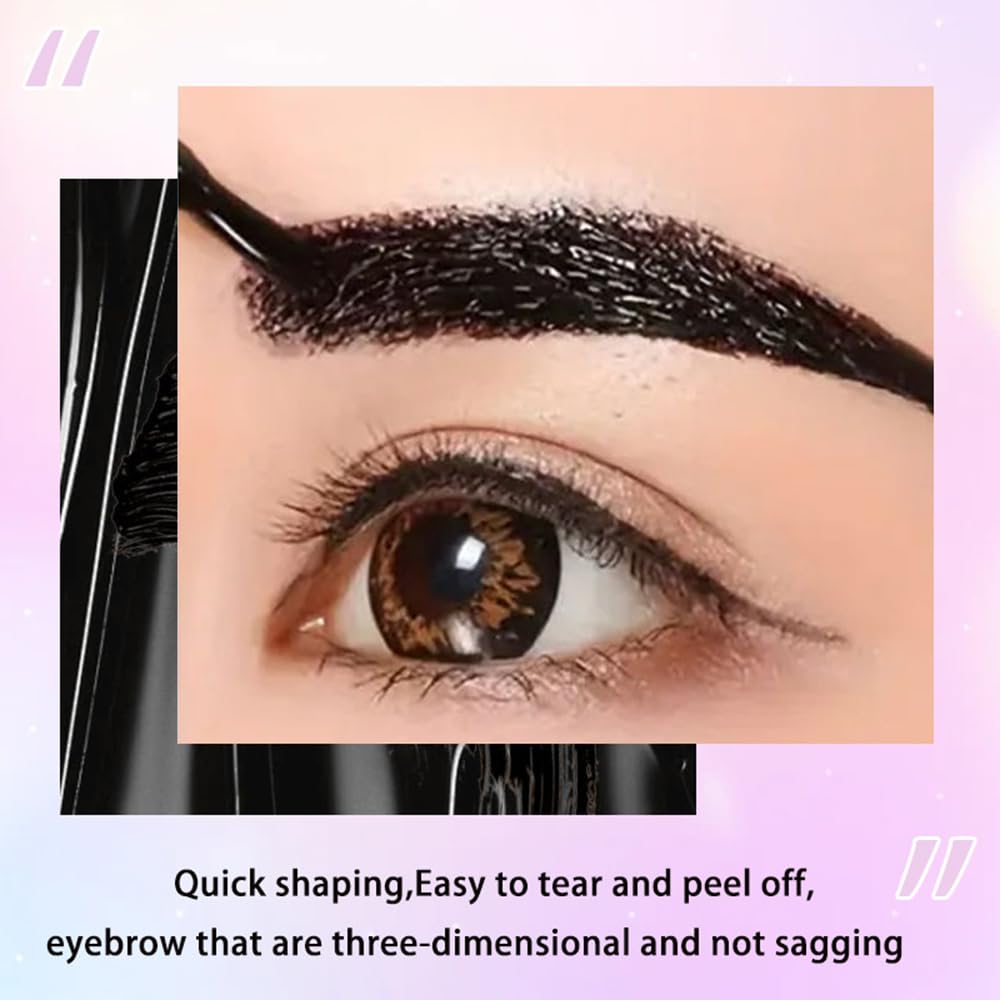 Peel Off Tattoo Brow Tint Gel - 2pcs Gray Brown Eyebrow Kit, Waterproof, Transfer-Proof & Sweatproof, Quick Peel Formula for Natural Fuller Brows, Mother’s Day Gifts for Women All Skin Types