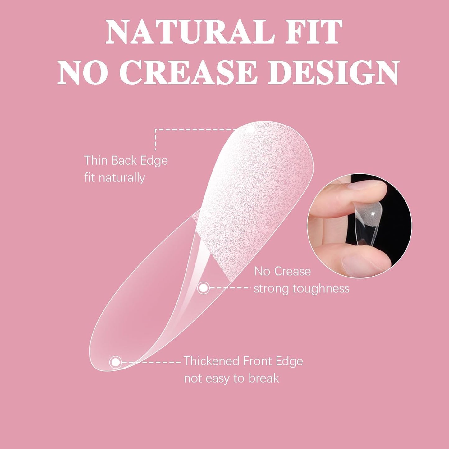 Medium Oval Nail Tips, SSWSBYKE 300pcs Soft Gel Nail Tips for Full Cover Pre-Shaped Acrylic Fake Nails Tips 15 Sizes Half Matte Press On Nails for Extension Home DIY Salon