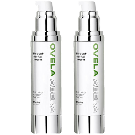 Abera Ovela Maternity Stretch Mark Cream for Pregnancy and Weight Fluctuations, Stretch Mark Treatment Pregnancy Must Haves, Deep Stretch Mark Removal, All Skin Types, 1.69 fl oz, Set of 2