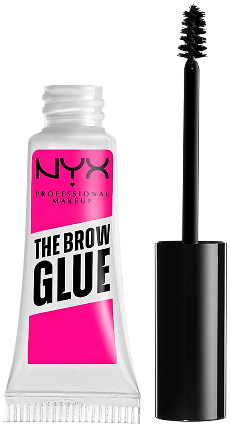NYX PROFESSIONAL MAKEUP Makeup Setting Spray - Dewy Finish, Long-Lasting Vegan Formula (Packaging May Vary) & The Brow Glue, Extreme Hold Eyebrow Gel - Clear