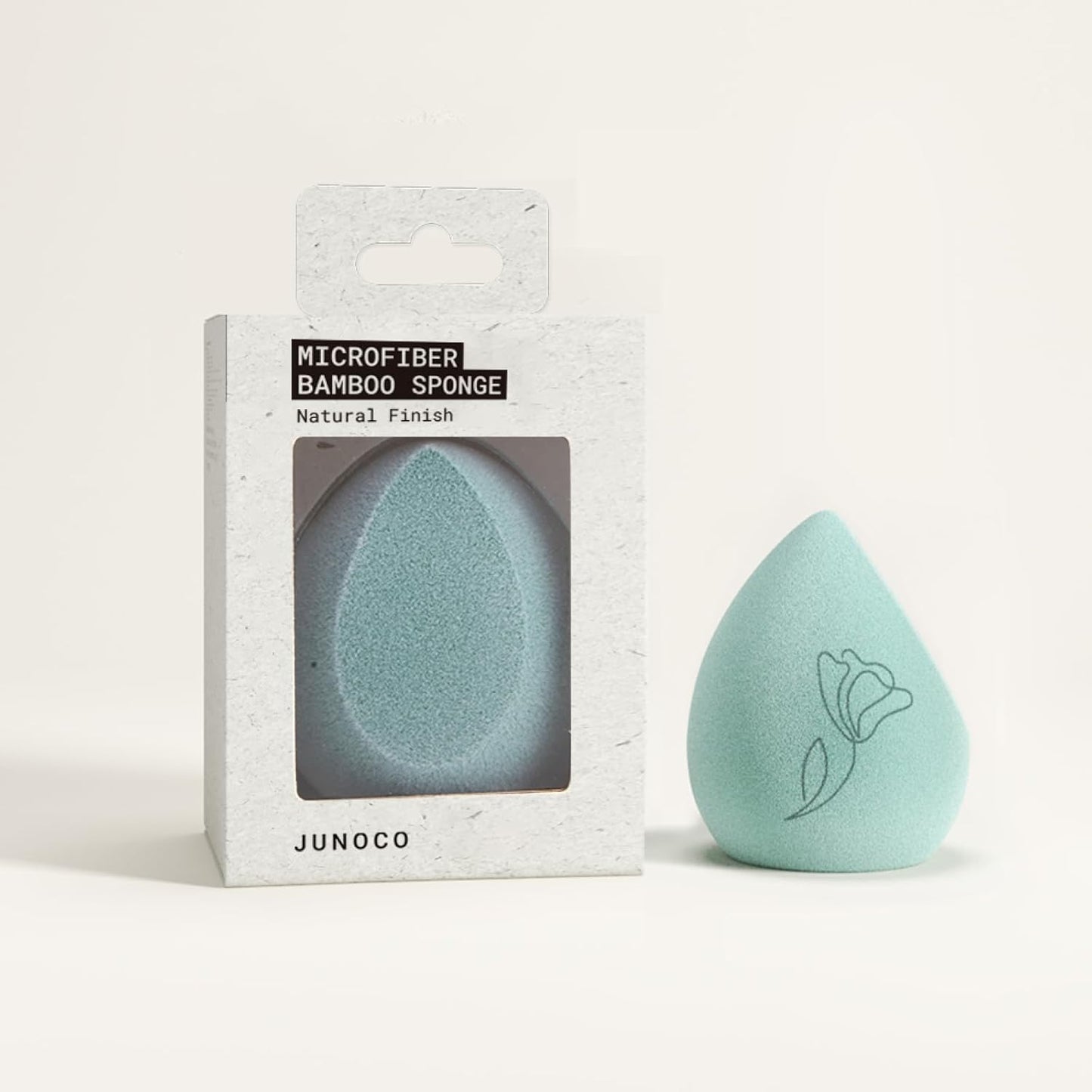 JUNO & Co. Microfiber Makeup Sponge, Dual Layer Technology for Full Coverage Flawless Makeup Blender for Foundation, Powder and Cream (Bamboo Style and Green Color)