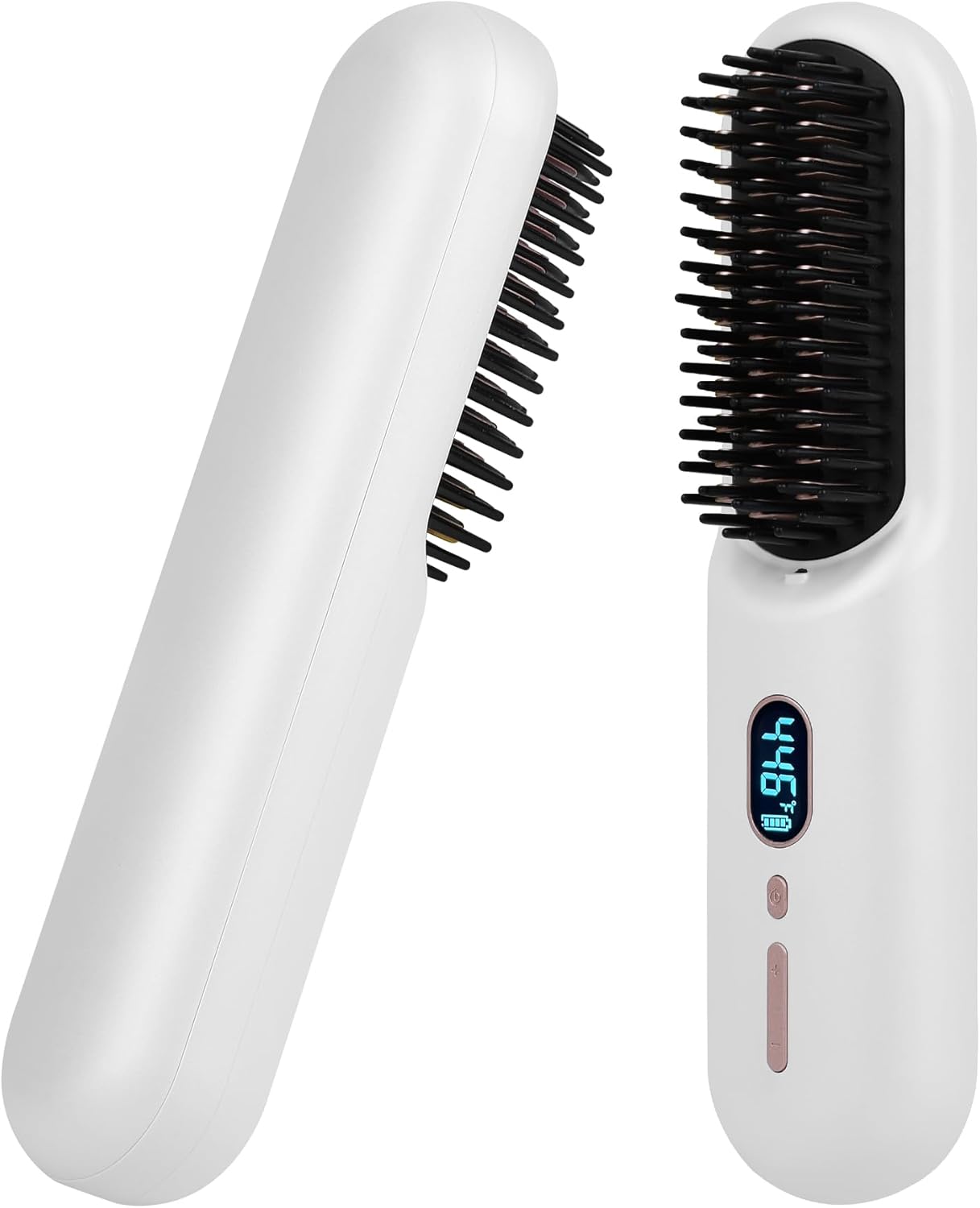 Rechargeable Hot Hair Brush Straightener Heat Pressing Combs Ceramic Electric Straightening Comb, Anti Burn for Natural Black Hair Beard Wigs Holiday Gifts